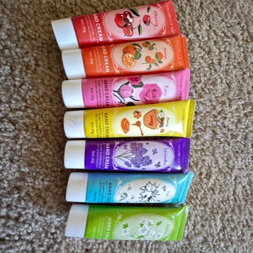 Lot of 7 New Hand Cream Bottles – Moisturizing Lotion Set, Travel & Everyday Use